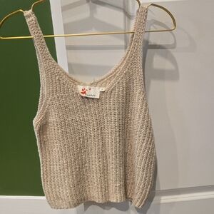 Source Unknown Cream Knit Tank Top